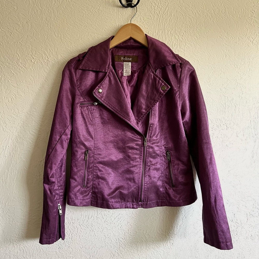 Feline Purple Moto Jacket